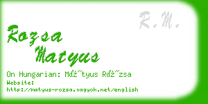 rozsa matyus business card